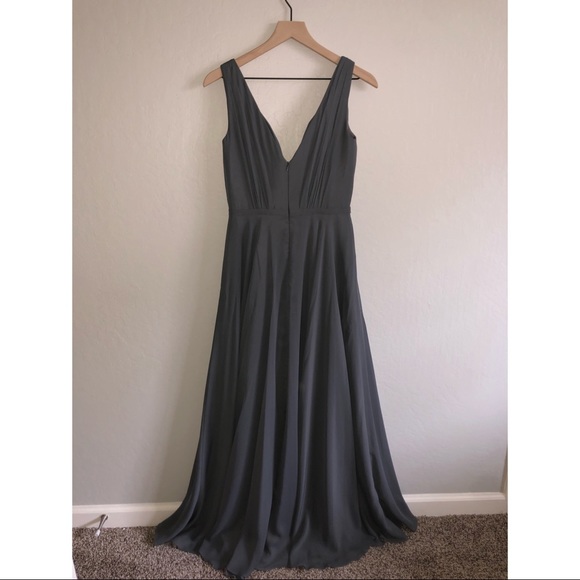 JJ House Steel Grey Bridesmaids Dress - Picture 2 of 3